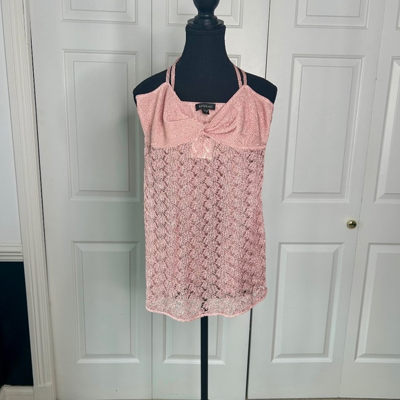 NWT Bebe Pink Sparkly Shirt with Adjustable Straps Size M - Picture 1 of 3
